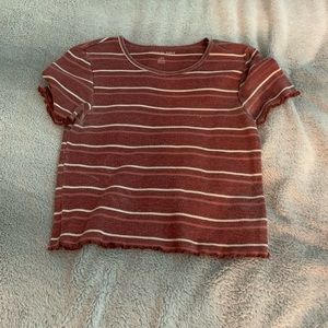 red striped american eagle fitted tee